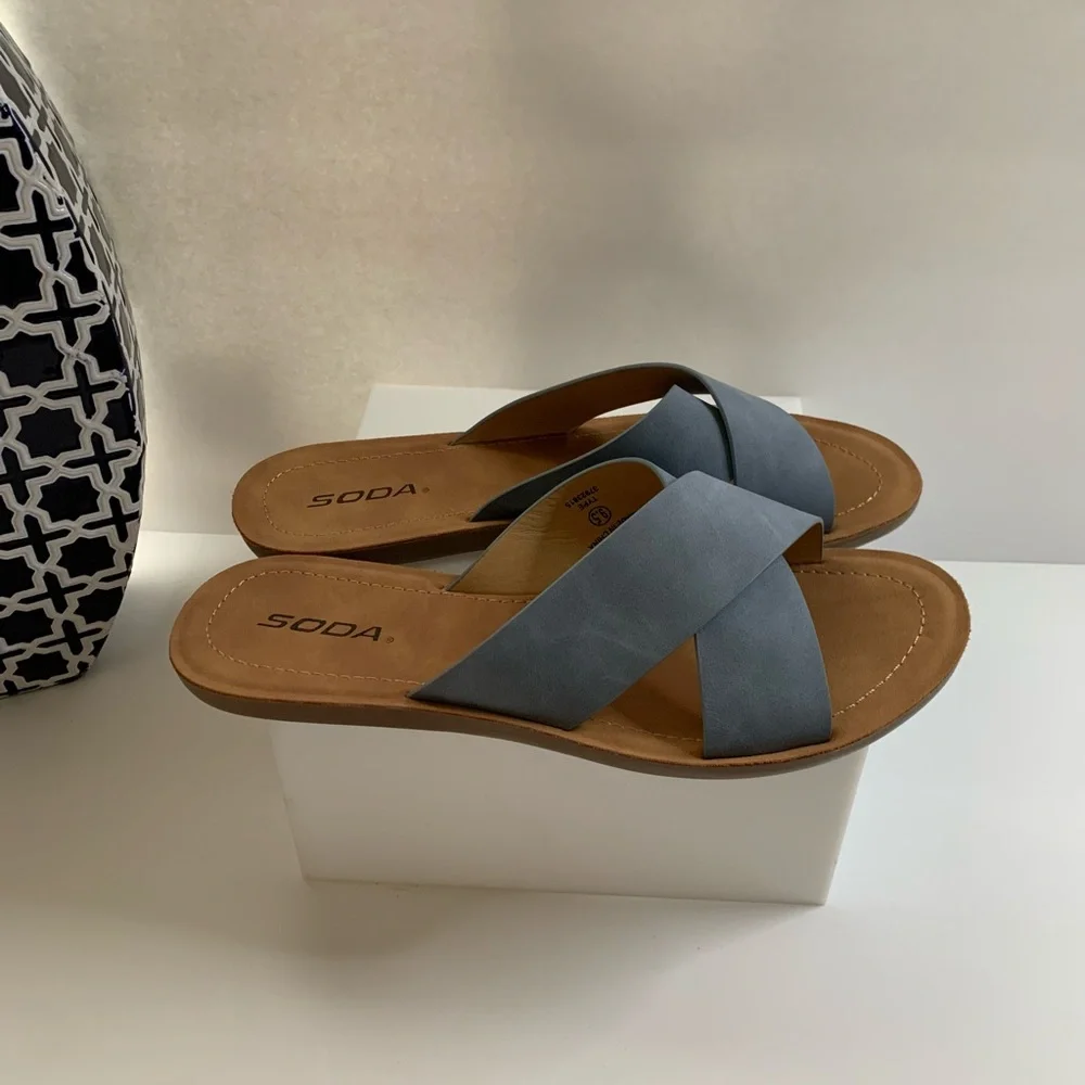 Soda Crossover Strapy Sandals 8.5,10 Blue color NWOT - Picture 9 of 9